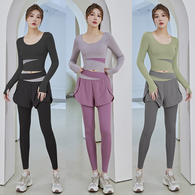 Pilates Yoga Morning - Mint Peach Color Block Yoga Fitness