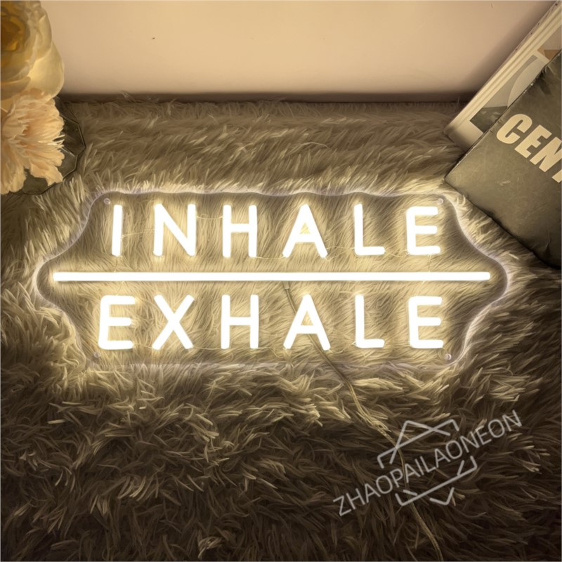 Inhale and Exhale Neon Sign Li - مراجعة Pilates Yoga House وسعره
