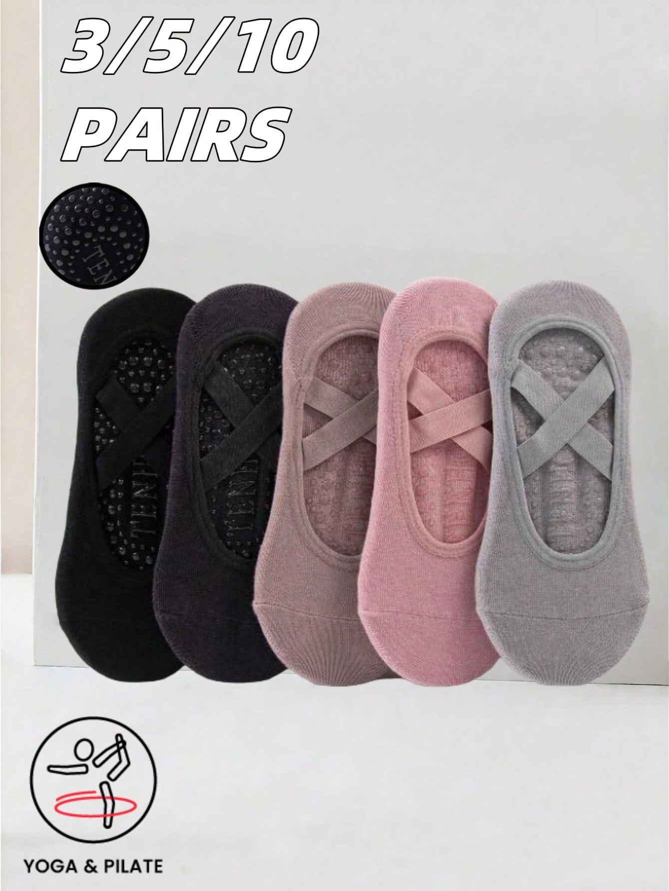 Anti-slip silicone sole yoga s - مراجعة Pilates Is Yoga وسعره