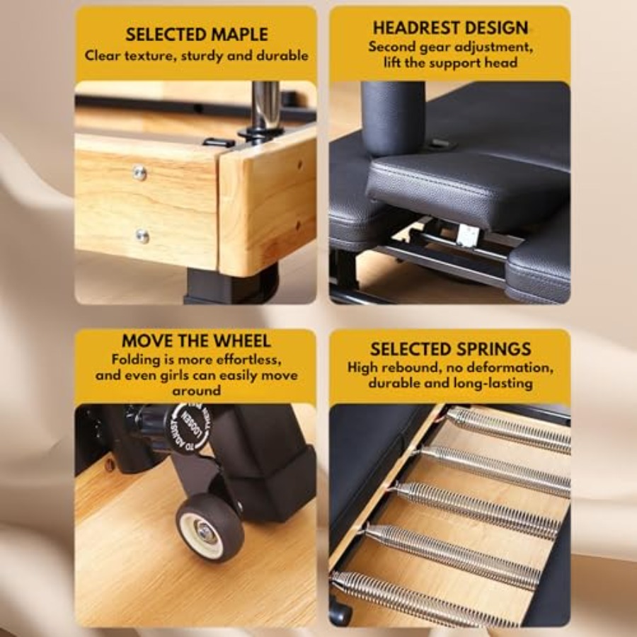 MAX4.0 Pilates Reformer Wood H - مراجعة Pilates Reformer Spring وسعره