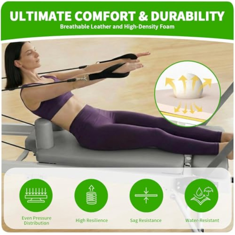 Foldable Pilates Reformer Mach - مراجعة Pilates Reformer Spring وسعره