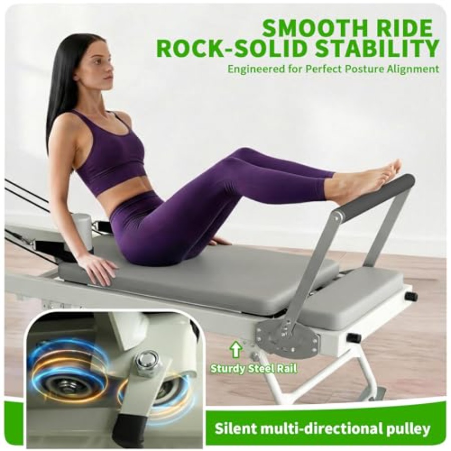 Foldable Pilates Reformer Mach - مراجعة Pilates Reformer Spring وسعره