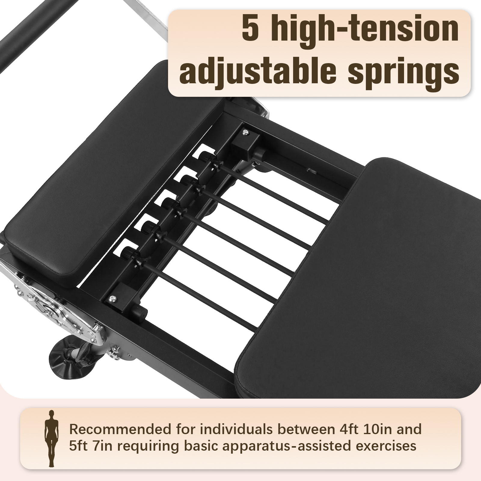 78 In Foldable Pilates Machine - مراجعة Pilates Reformer Spring وسعره